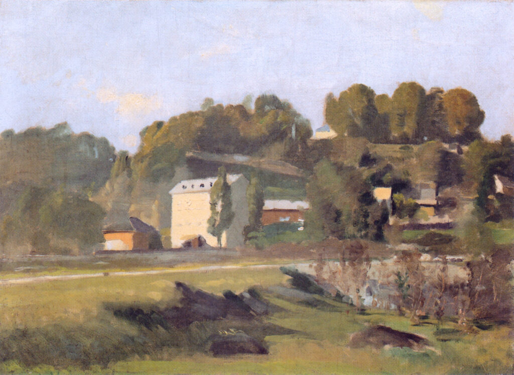 The mill of Sous Terre in Geneva (1878) - Ferdinand Hodler Tablo