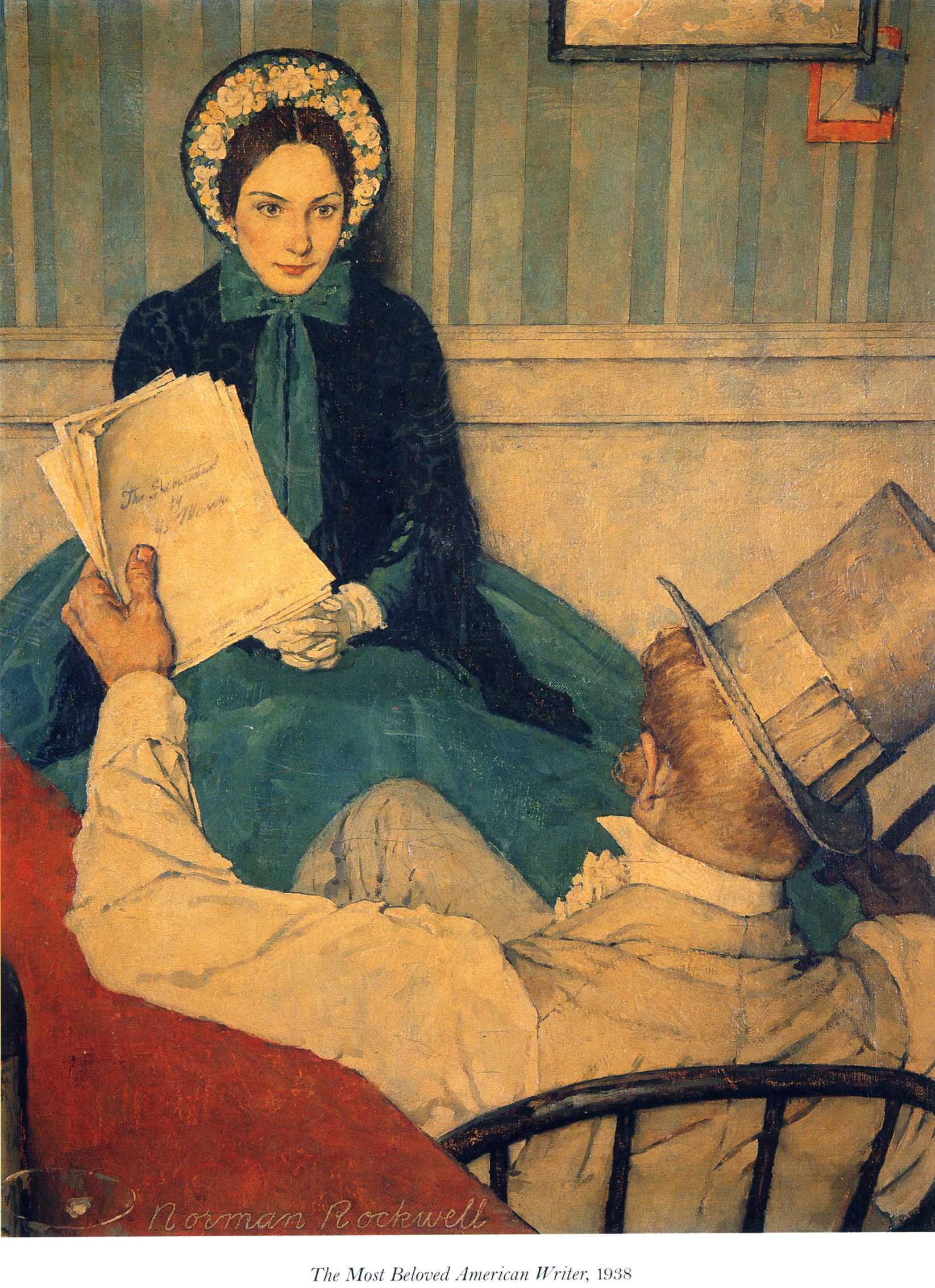 The most beloved american writer (1938) - Norman Rockwell Tablo