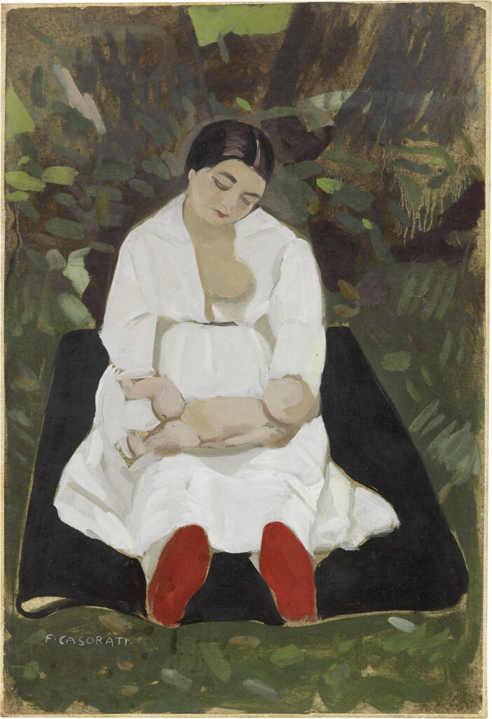 The mother (Red Shoes) (1923) - Felice Casorati Tablo