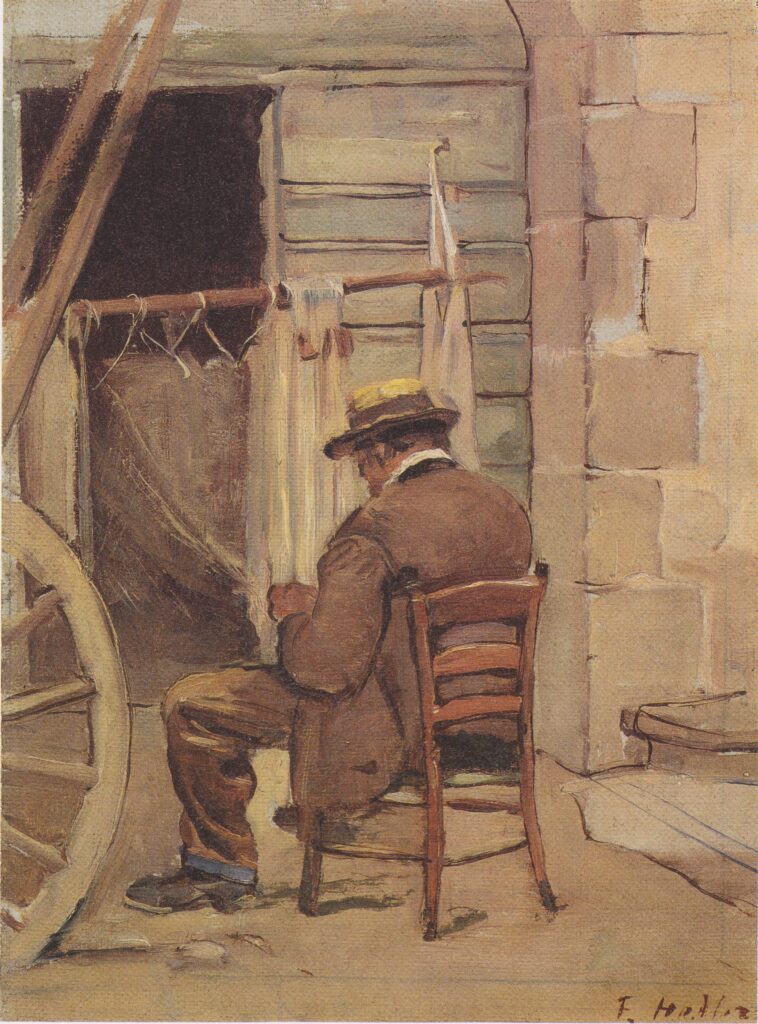 The netmender (1883) - Ferdinand Hodler Tablo