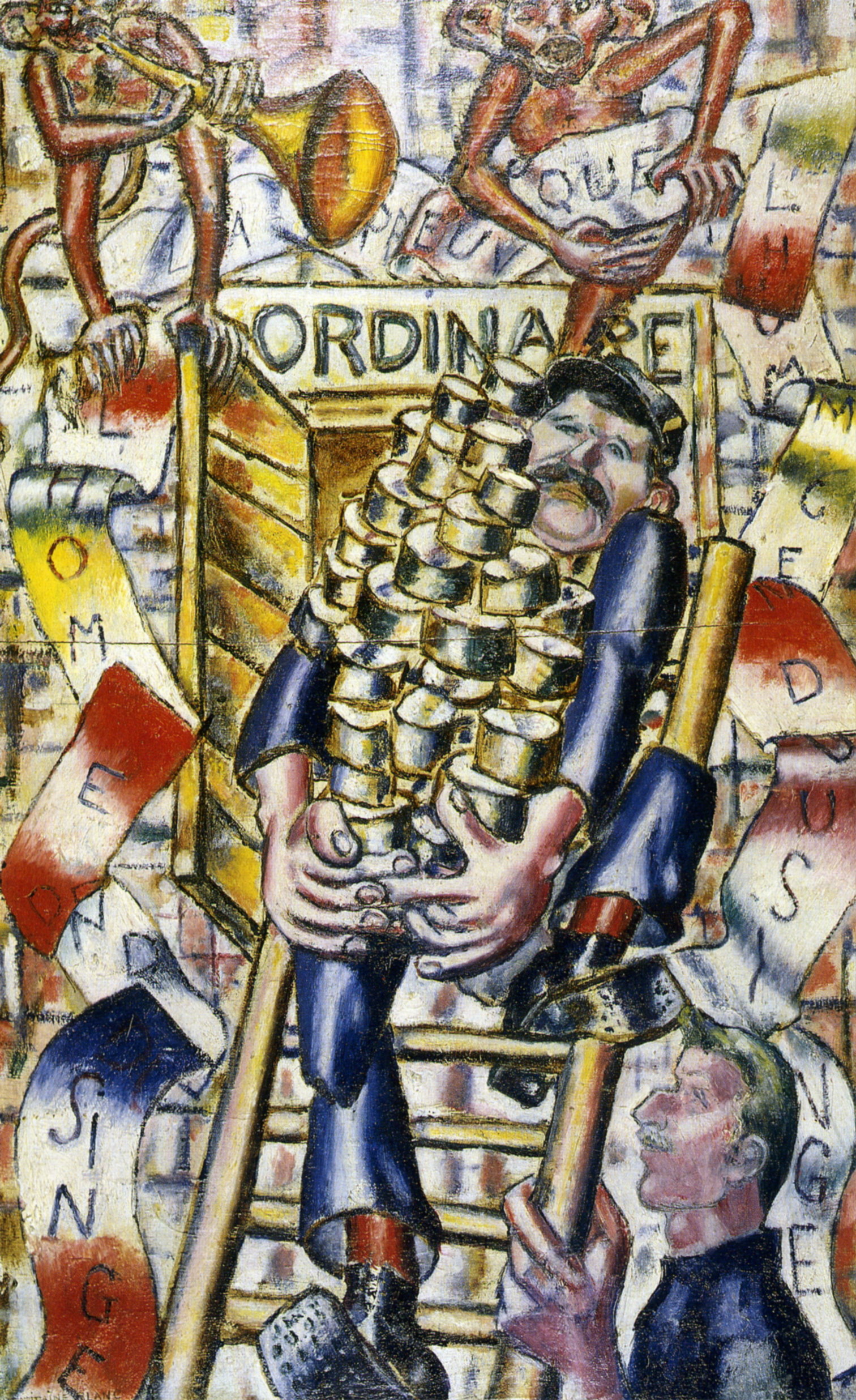 The proof that the Man descent monkey (1915) - Fernand Léger Tablo