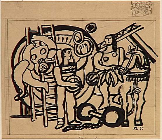 The rider ( the juggler, the acrobat) (1953) - Fernand Léger Tablo