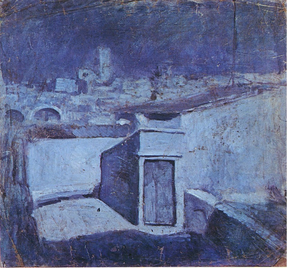 The roofs of Barcelona in the moonlight (1903) - Pablo Picasso Tablo