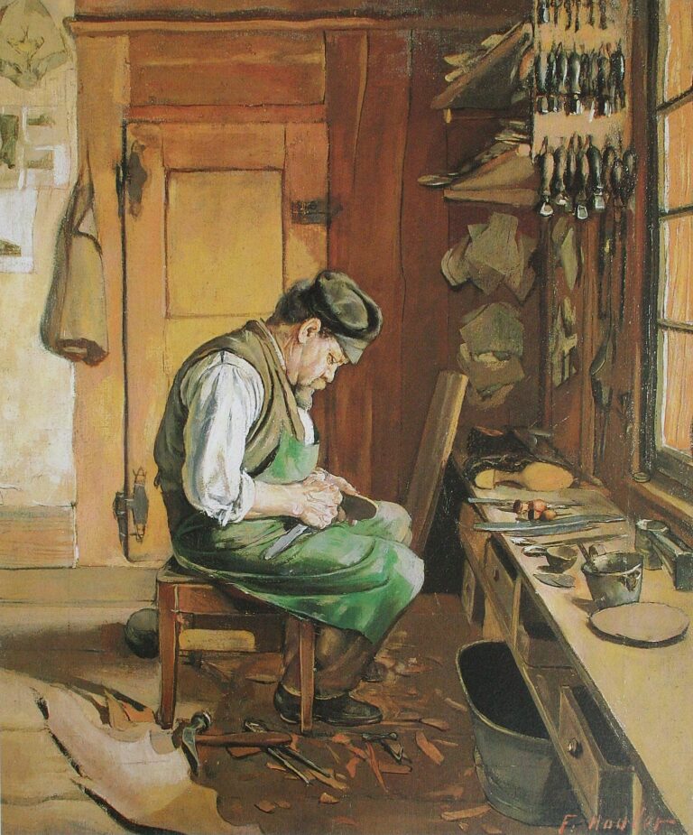 The shoemaker (1878) – Ferdinand Hodler Tablo