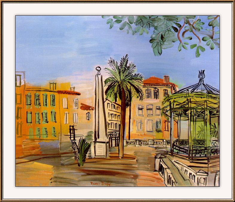 The square in Hyeres - Raoul Dufy Tablo