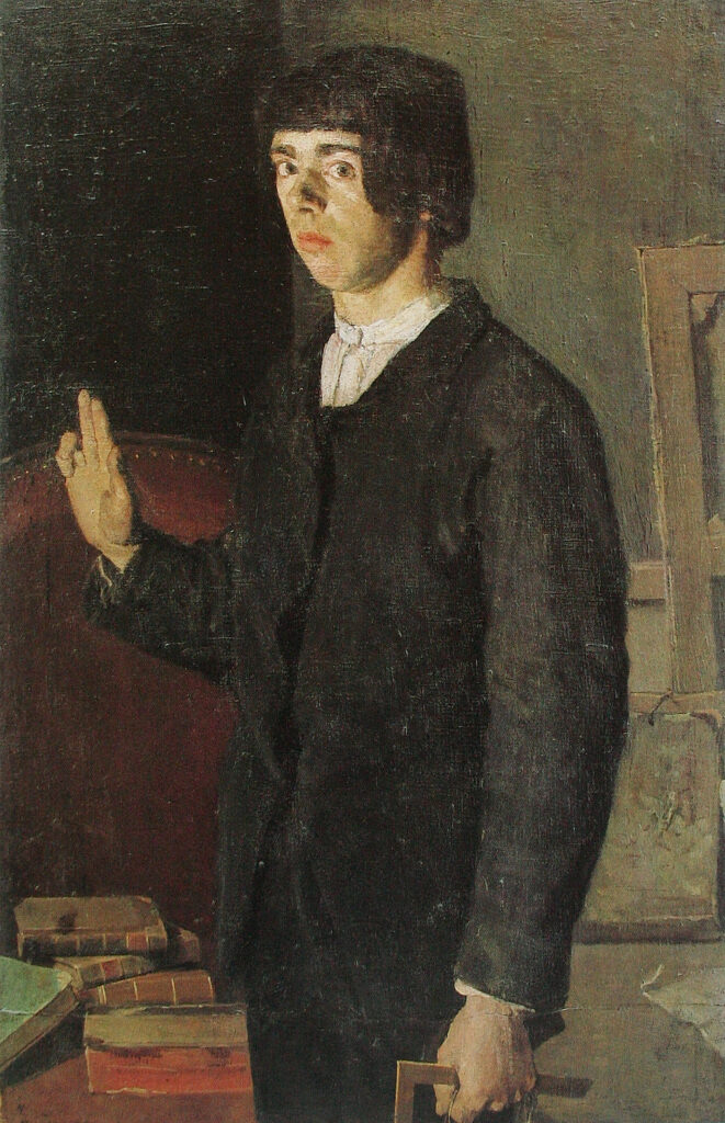 The student (Self portrait) - Ferdinand Hodler Tablo