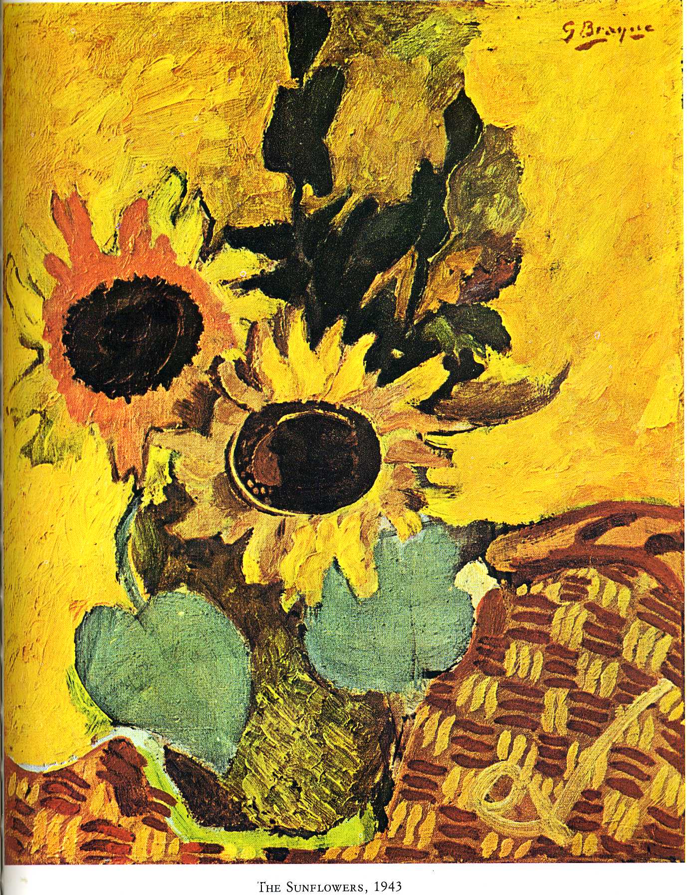 The sunflowers (1943) - Georges Braque Tablo