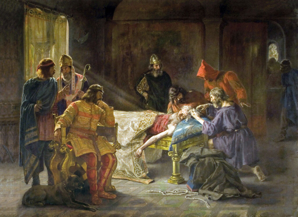 The tonsure of King Wamba (1894) - Joan Brull Tablo