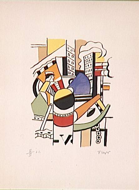 The tug in the city - Fernand Léger Tablo