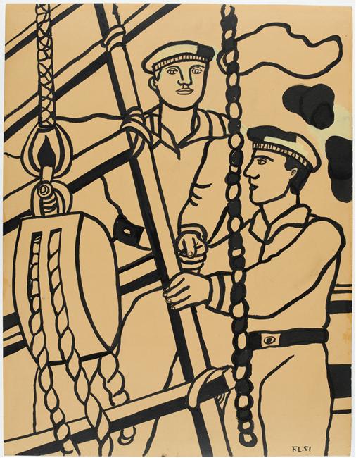 The two sailors (1951) - Fernand Léger Tablo