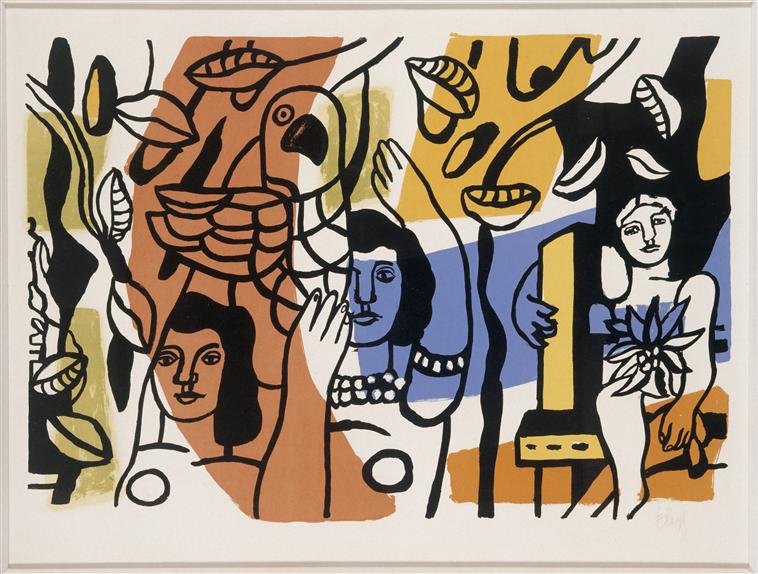 The two women, two sisters (1952) - Fernand Léger Tablo
