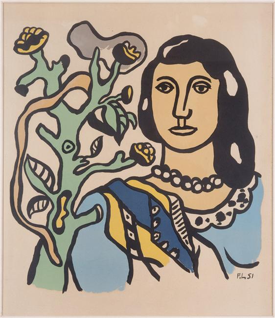 The woman and the flower (1954) - Fernand Léger Tablo