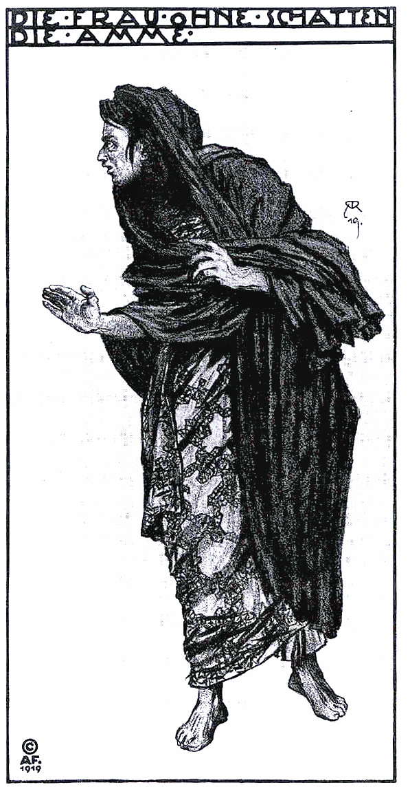 The woman without shadow (Costume for the wet nurse) (1919) - Alfred Roller Tablo