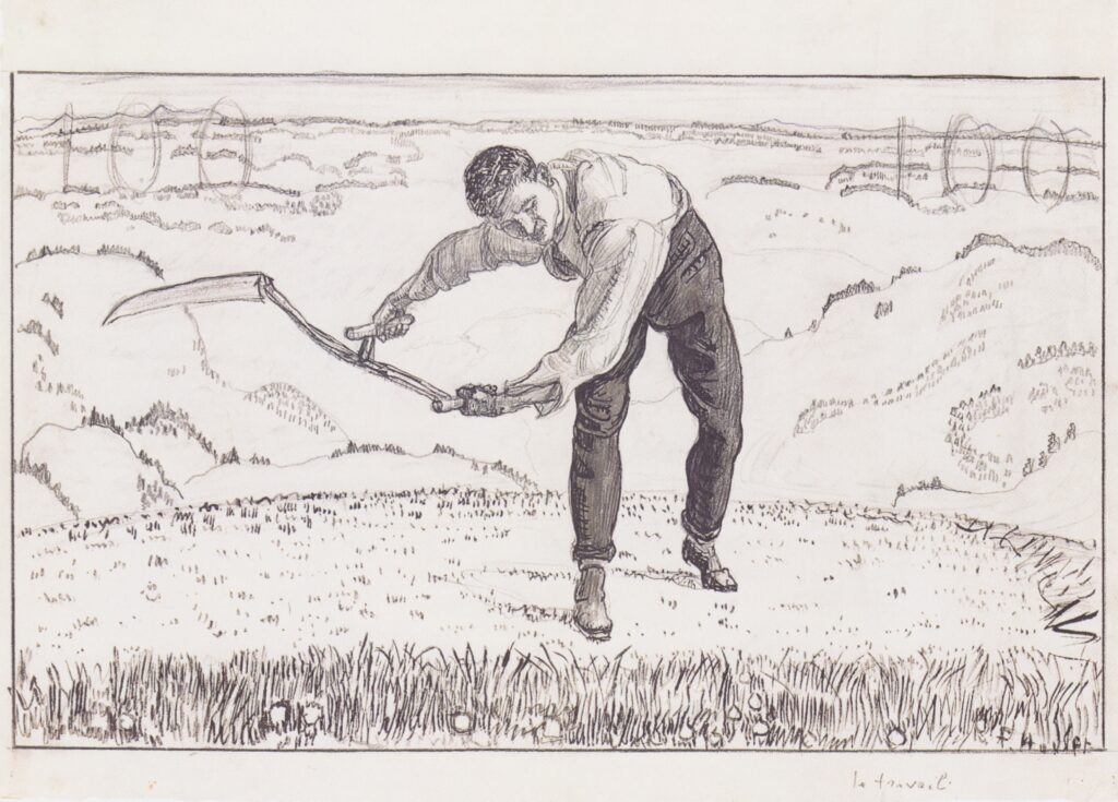The working mower (1909) - Ferdinand Hodler Tablo