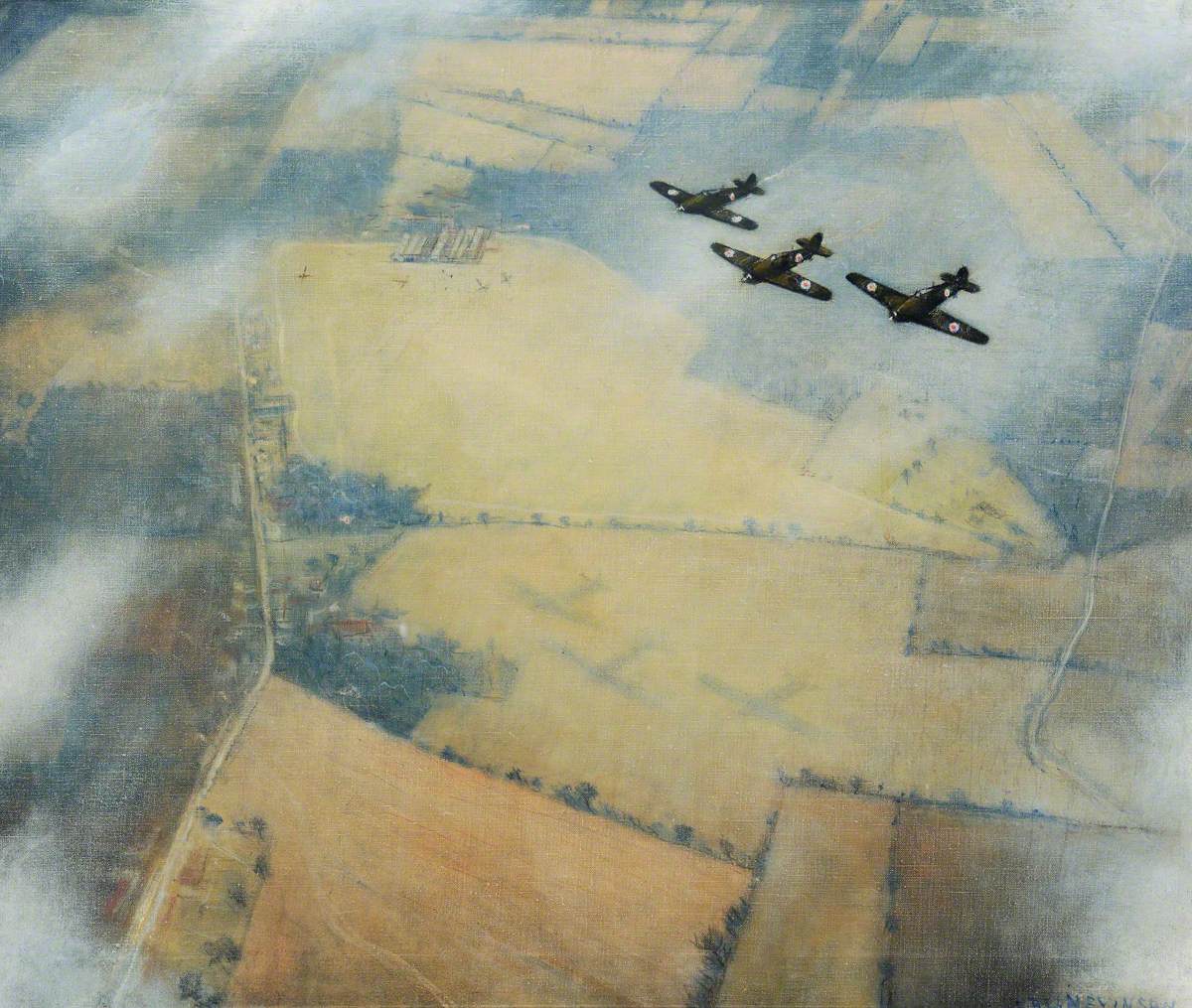 Three Aircraft (1940) - C. R. W. Nevinson Tablo
