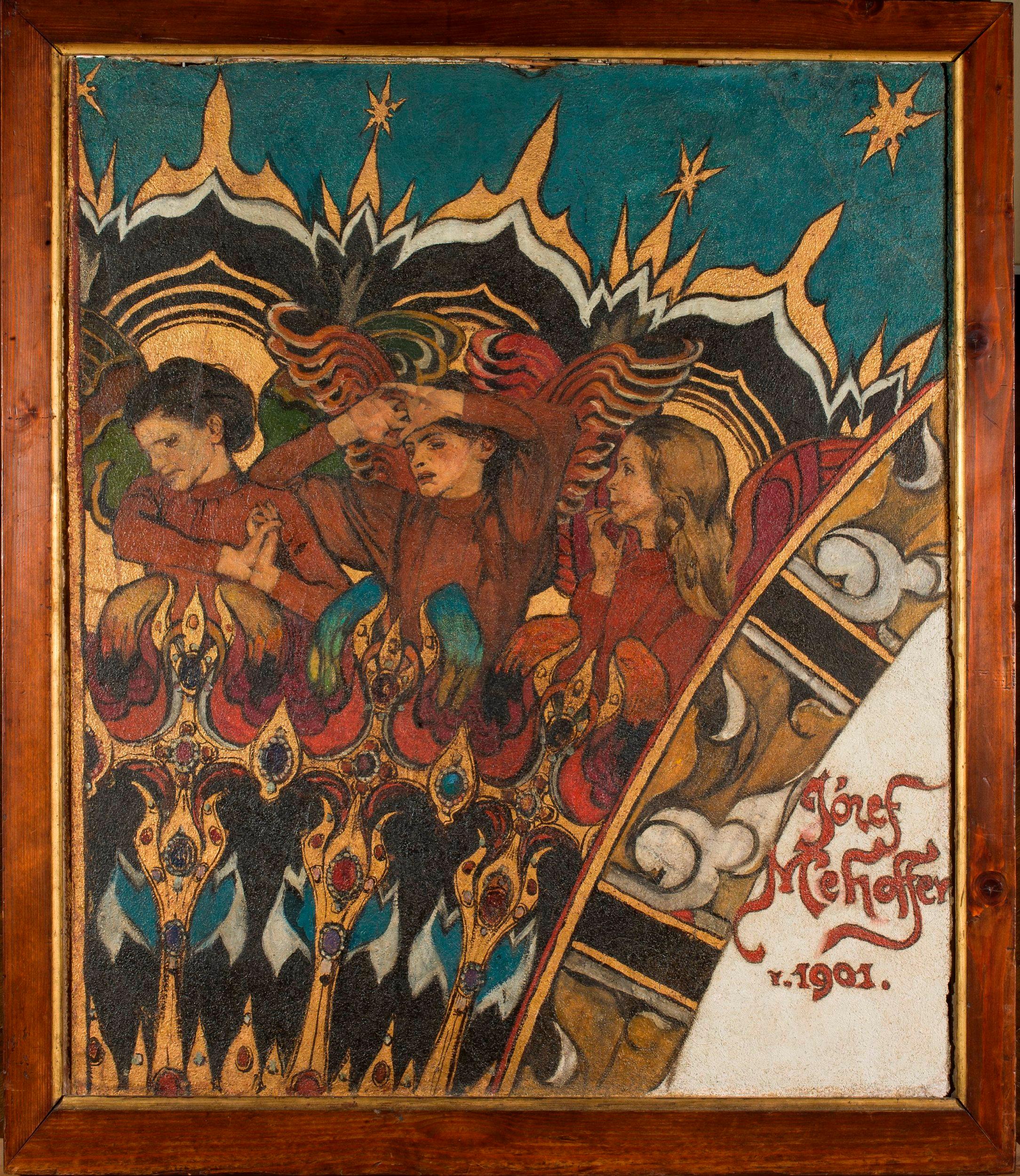 Three Angels (1901) - Józef Mehoffer Tablo