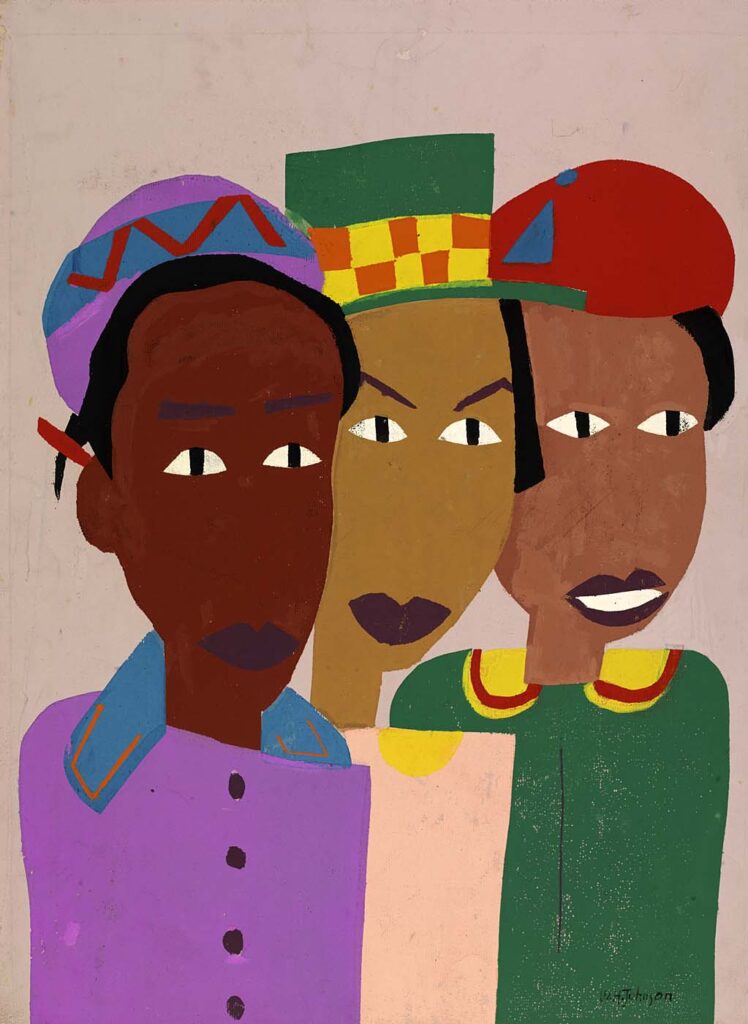 Three Friends (1945) - William H. Johnson Tablo