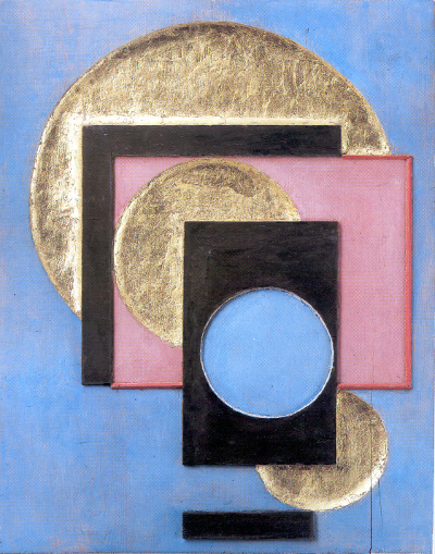 Three Gold Circles with Blue Full Circle (1922) – Erich Buchholz Tablo