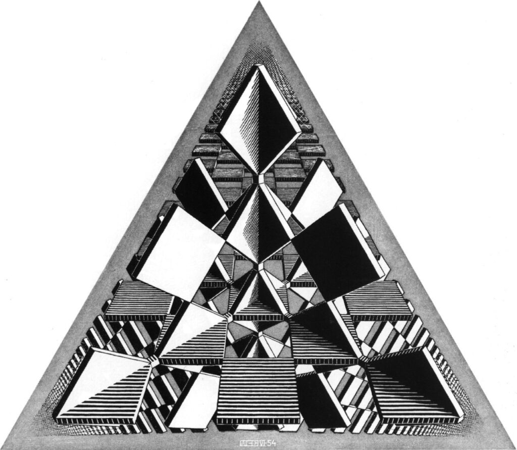 Three Intersecting Planes (1954) - M. C. Escher Tablo