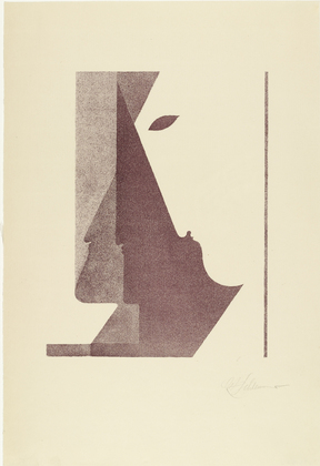 Three Profiles between the Vertical and the Diagonal (Drei Profile zwischen der Senkrechten und der (1920) – Oskar Schlemmer Tablo
