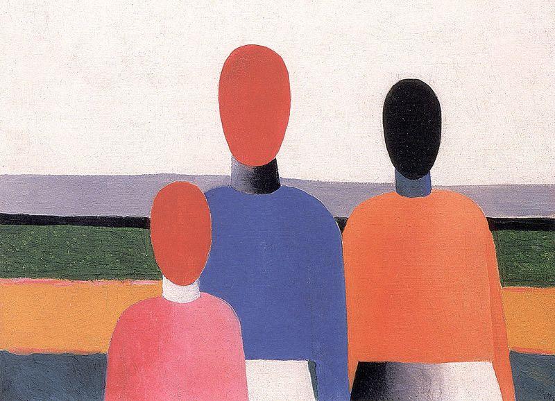 Three Woman Figures (1930) - Kazimir Malevich Tablo