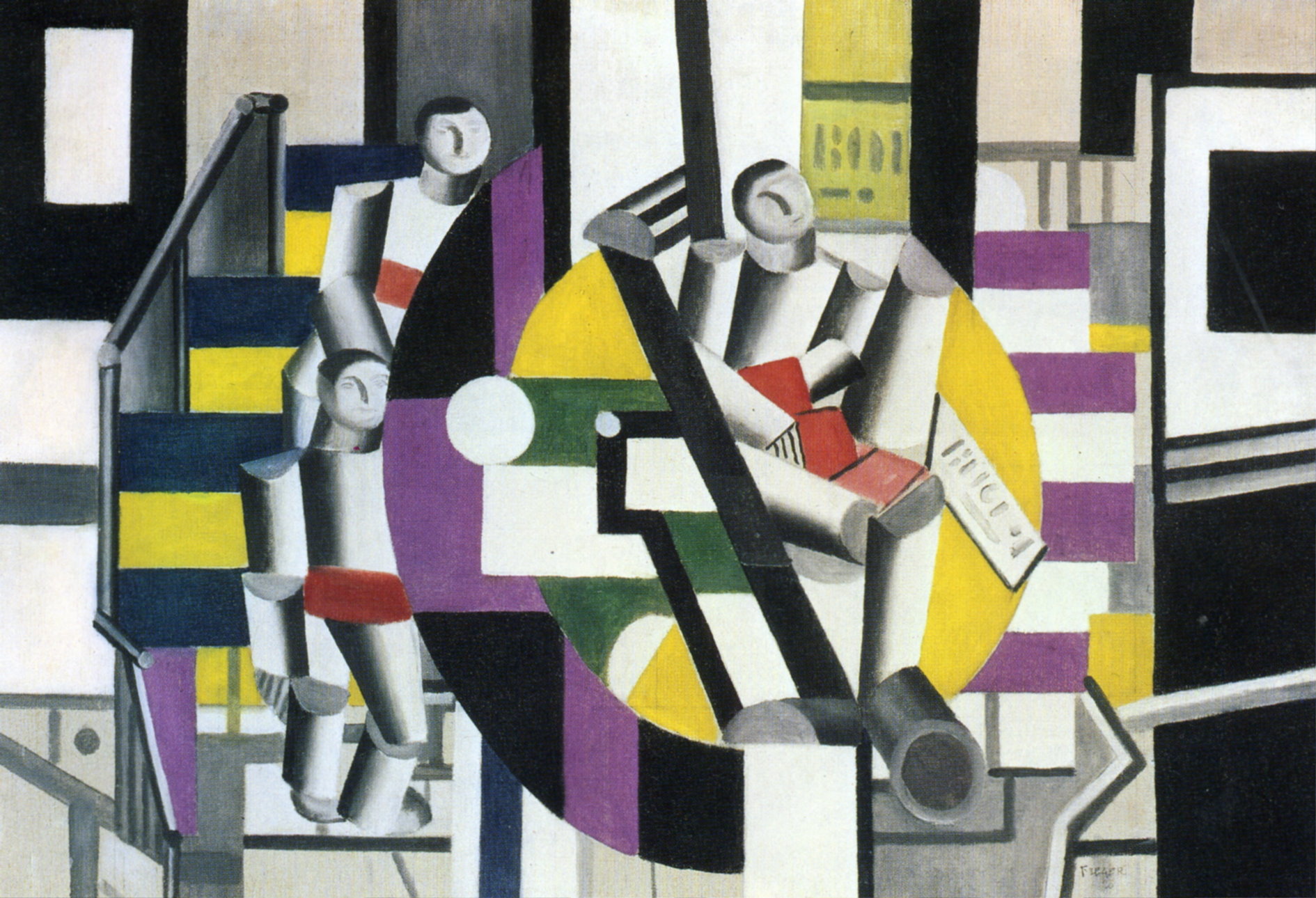 Three characters (1920) - Fernand Léger Tablo
