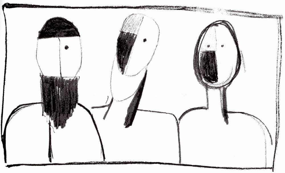 Three heads - Kazimir Malevich Tablo