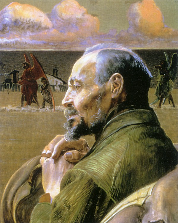 Three heads, love - Jacek Malczewski Tablo