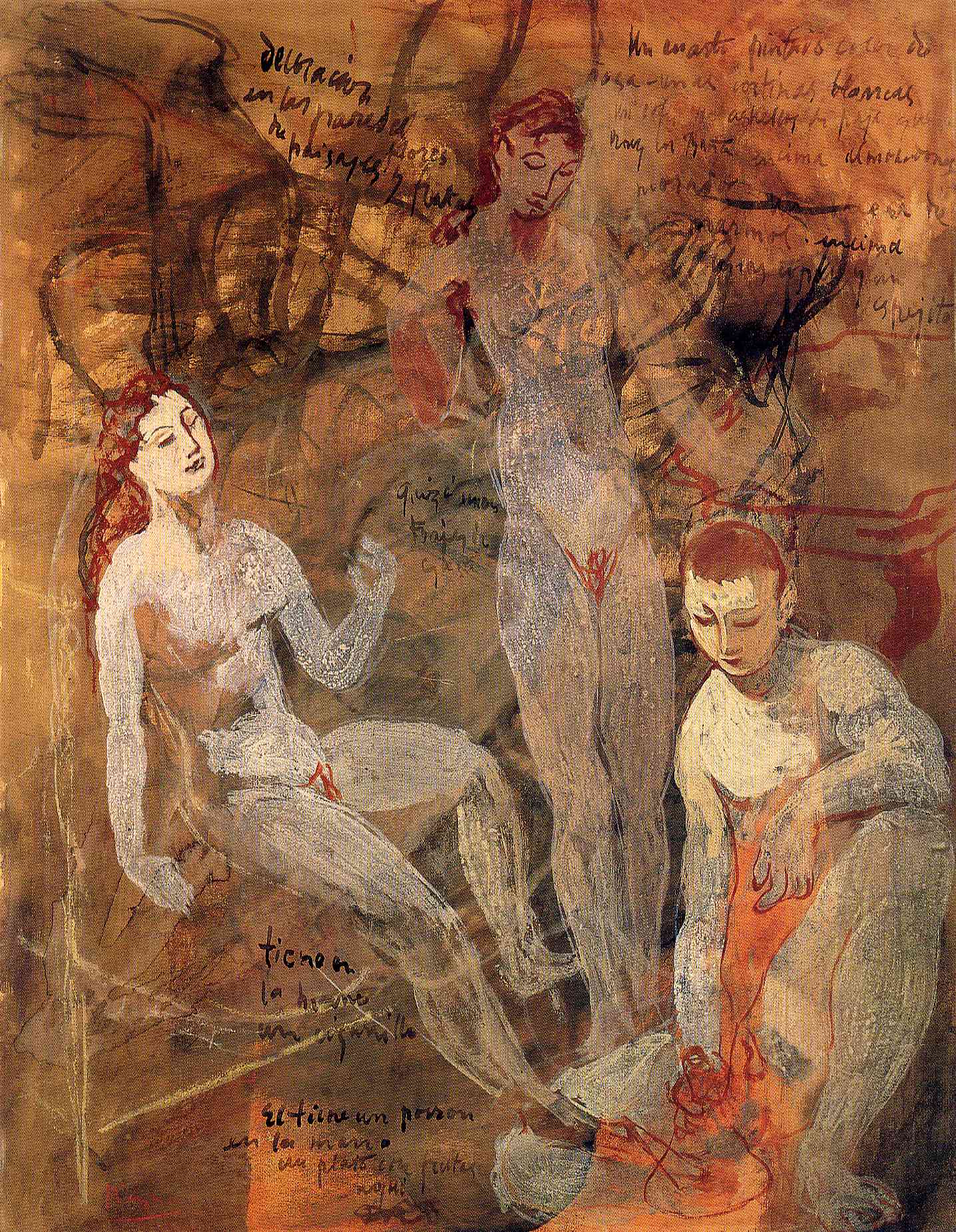 Three nudes (1906) - Pablo Picasso Tablo