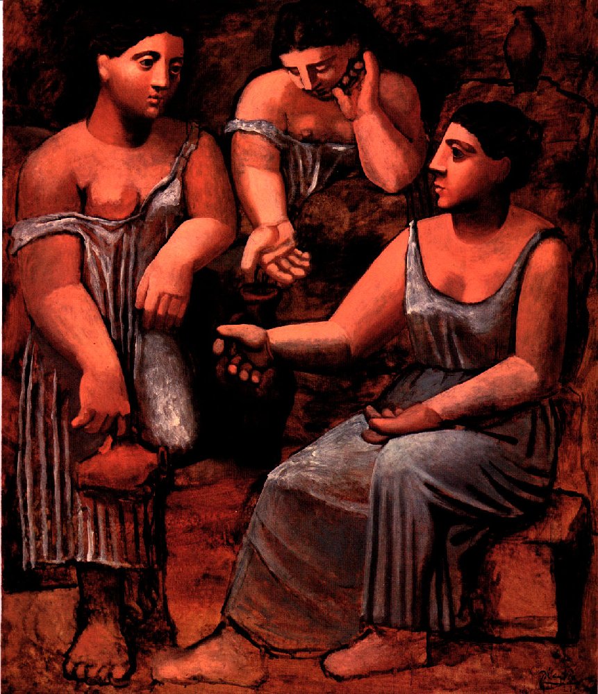 Three women at a fountain (1921) - Pablo Picasso Tablo