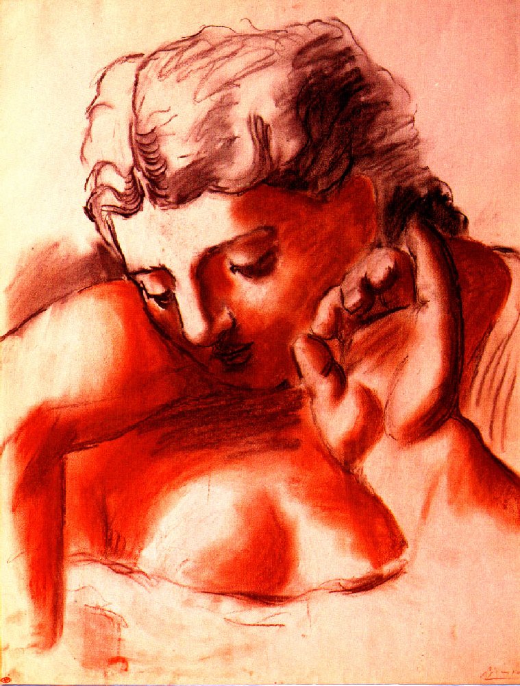 Three women at a fountain (study) (1921) - Pablo Picasso Tablo