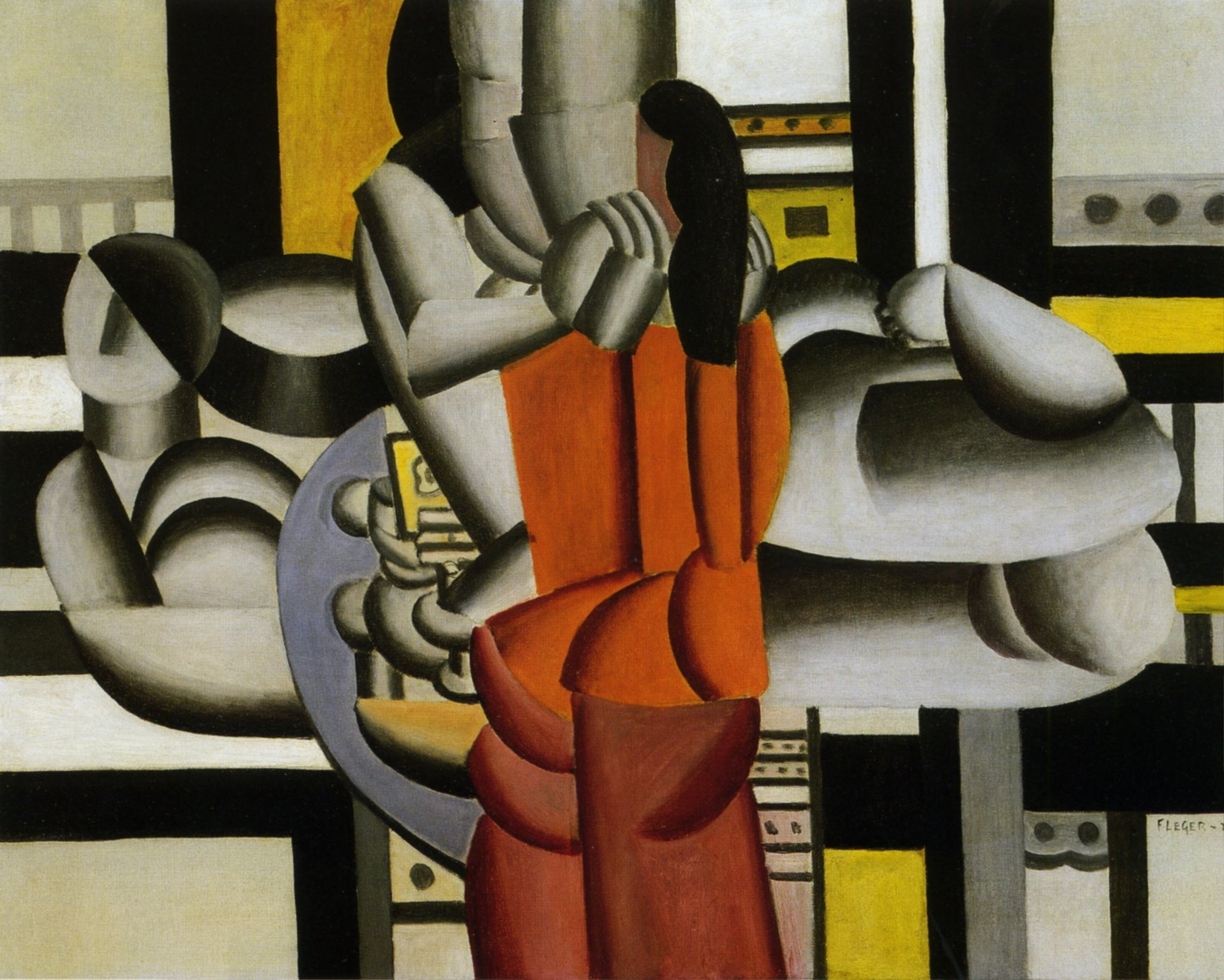 Three women with the still life (1920) - Fernand Léger Tablo