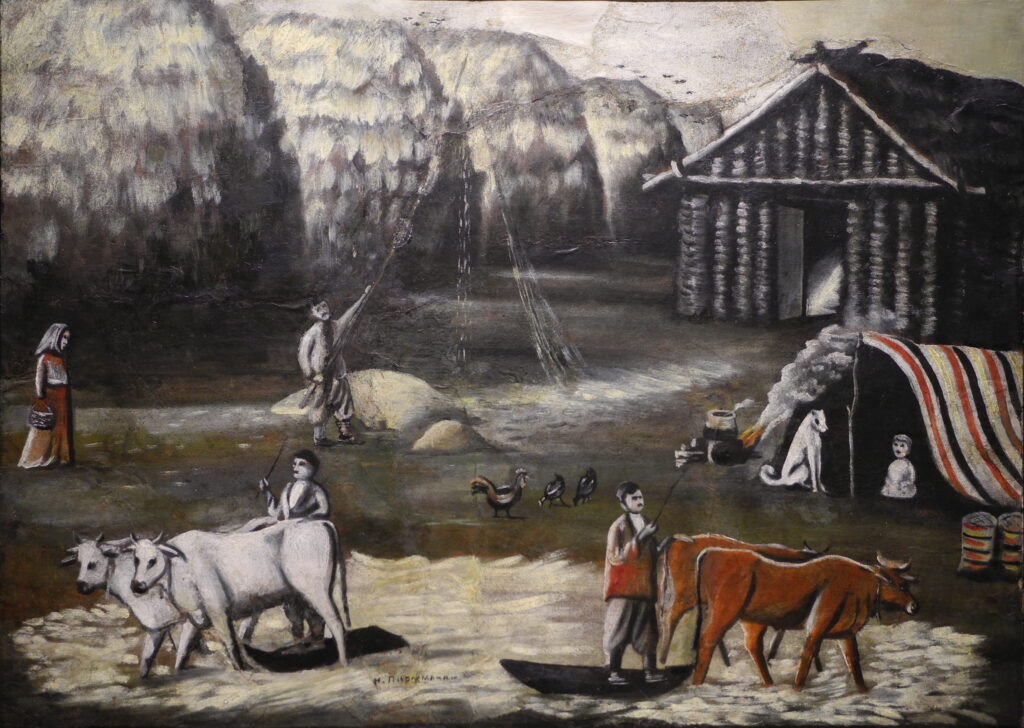 Threshing Floor at Dusk (1915) - Niko Pirosmani Tablo
