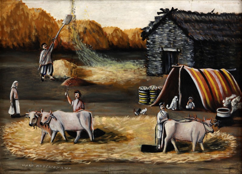 Threshing Yard – Niko Pirosmani Tablo