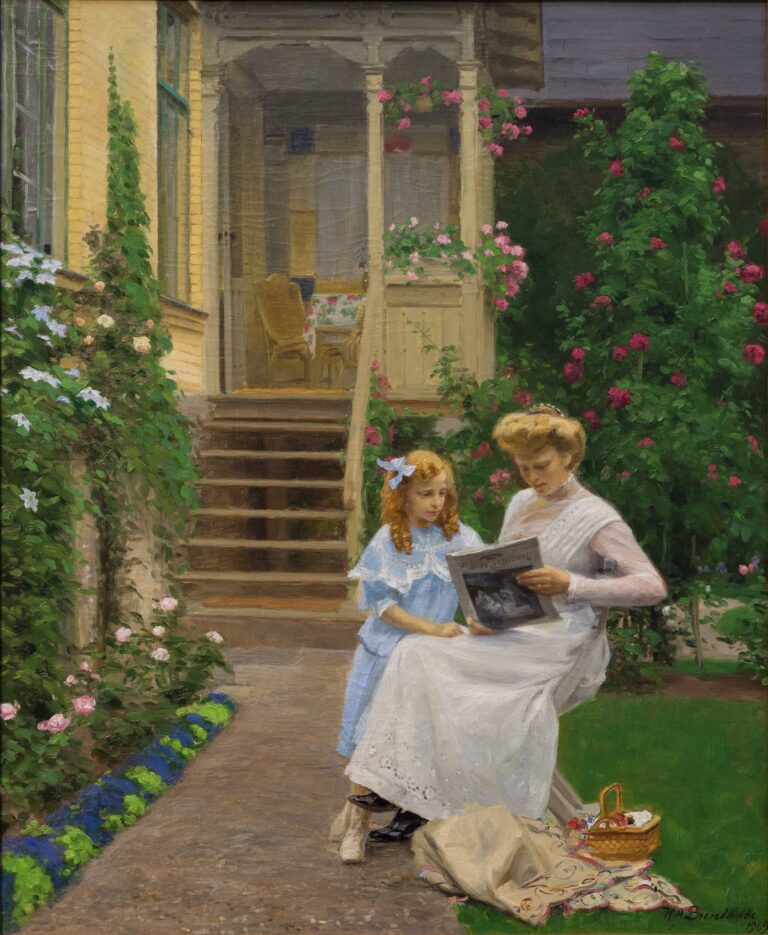 To Søstre I En Have (1909) – Hans Andersen Brendekilde Tablo