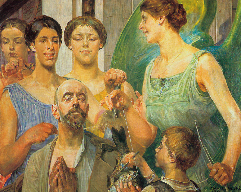 Tobiah and the Fates - Jacek Malczewski Tablo