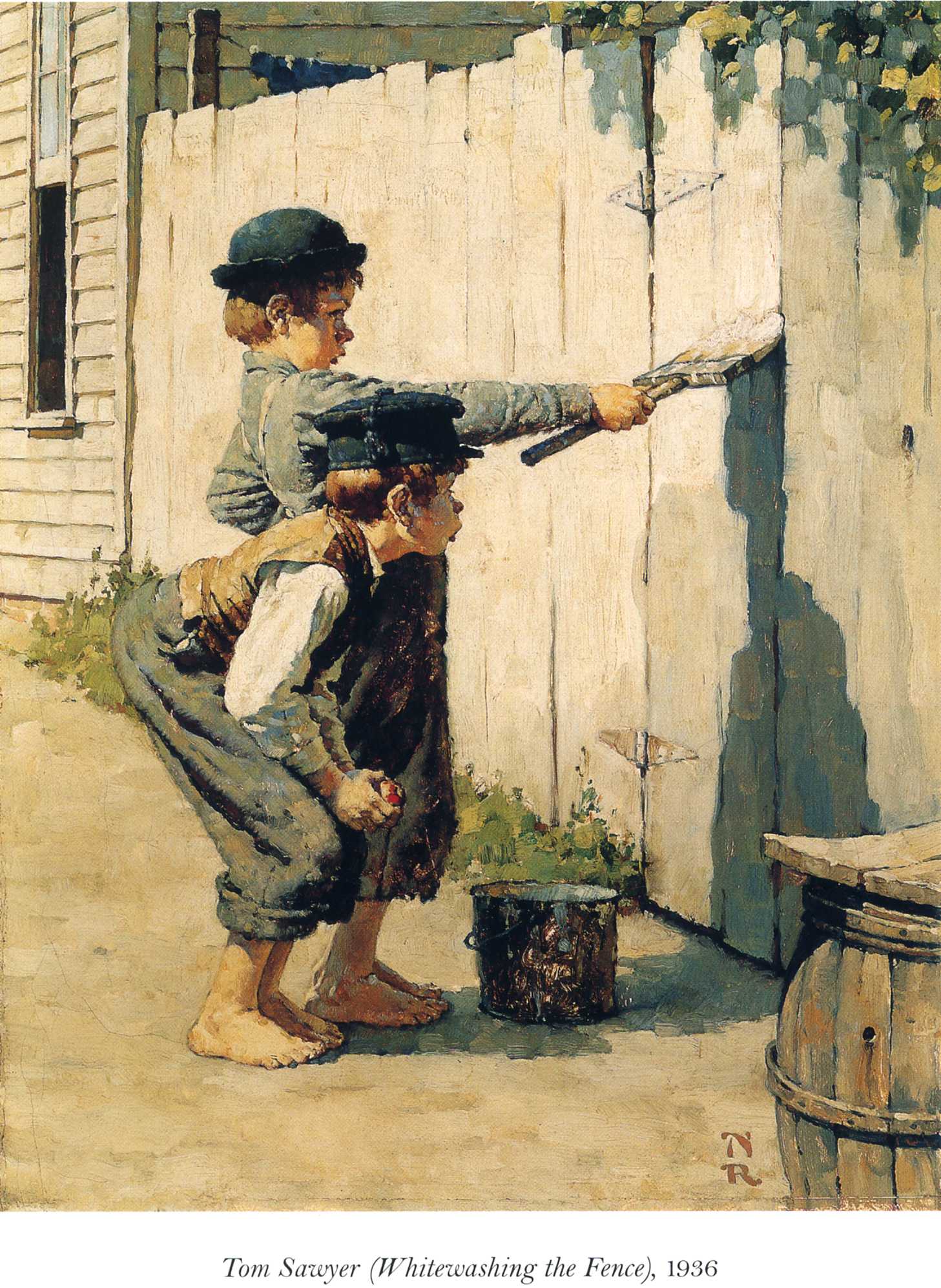 Tom Sawyer (Whitewashing the Fence) (1936) - Norman Rockwell Tablo