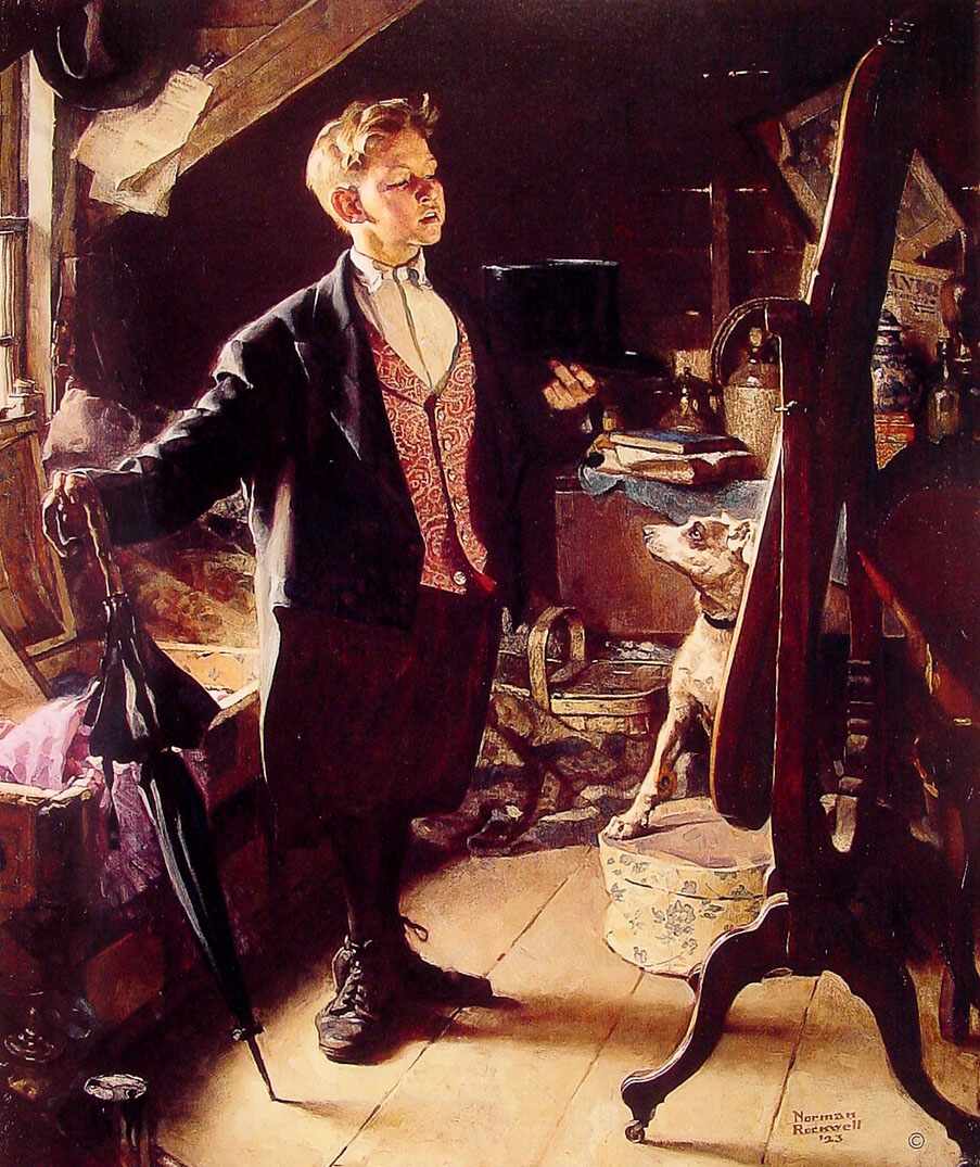 Top Hat and Tails (1923) - Norman Rockwell Tablo