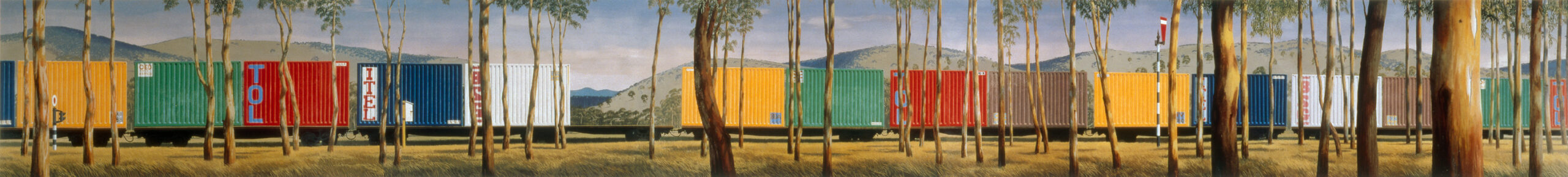 Train In Landscape - Jeffrey Smart Tablo