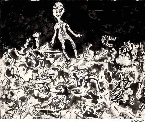 Traveler in rich soil (1954) – Jean Dubuffet Tablo