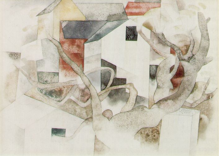 Trees and Barns Bermuda (1917) - Charles Demuth Tablo