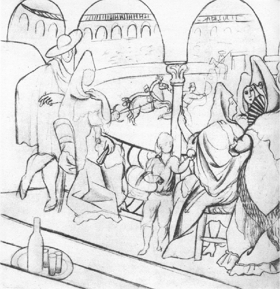 Tricorne (study) (1919) - Pablo Picasso Tablo