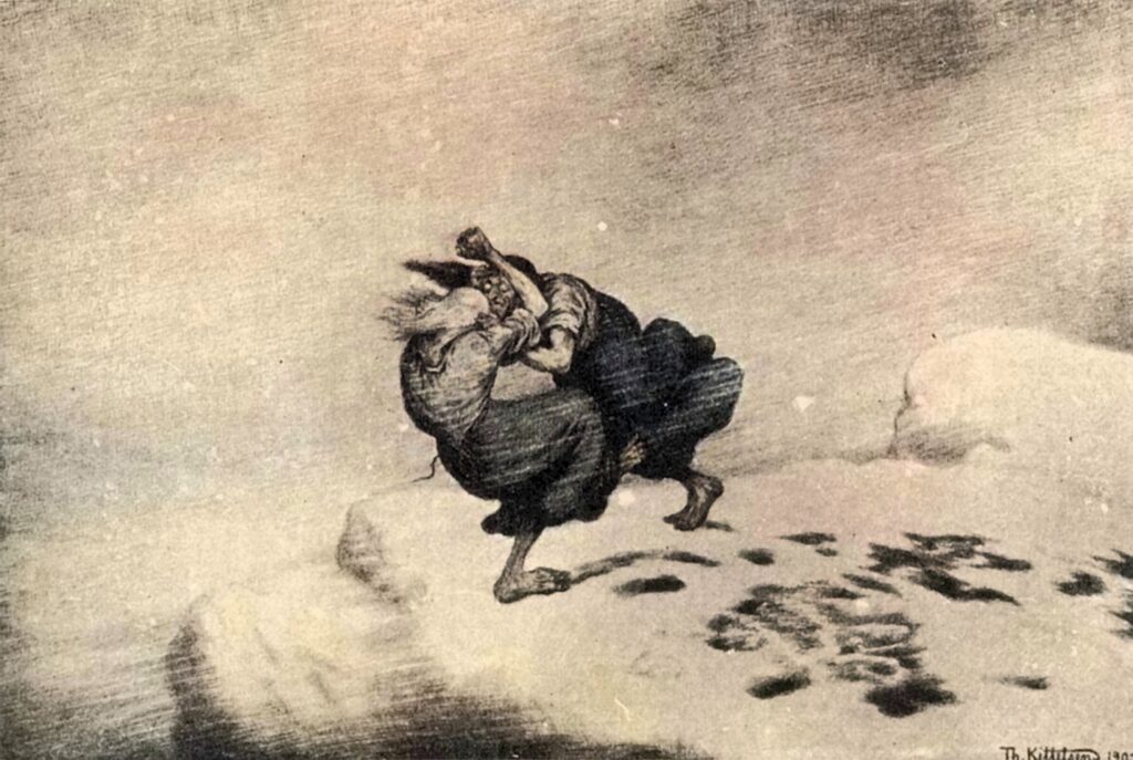 Troldkjaerringer - Theodor Severin Kittelsen Tablo