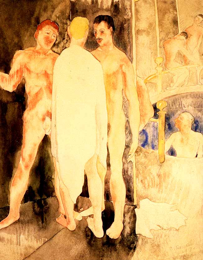 Turkish Bath with Self Portrait (1918) - Charles Demuth Tablo