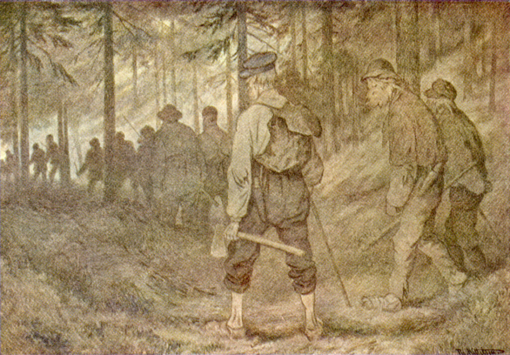 Twelve men in the forest (1900) - Theodor Severin Kittelsen Tablo