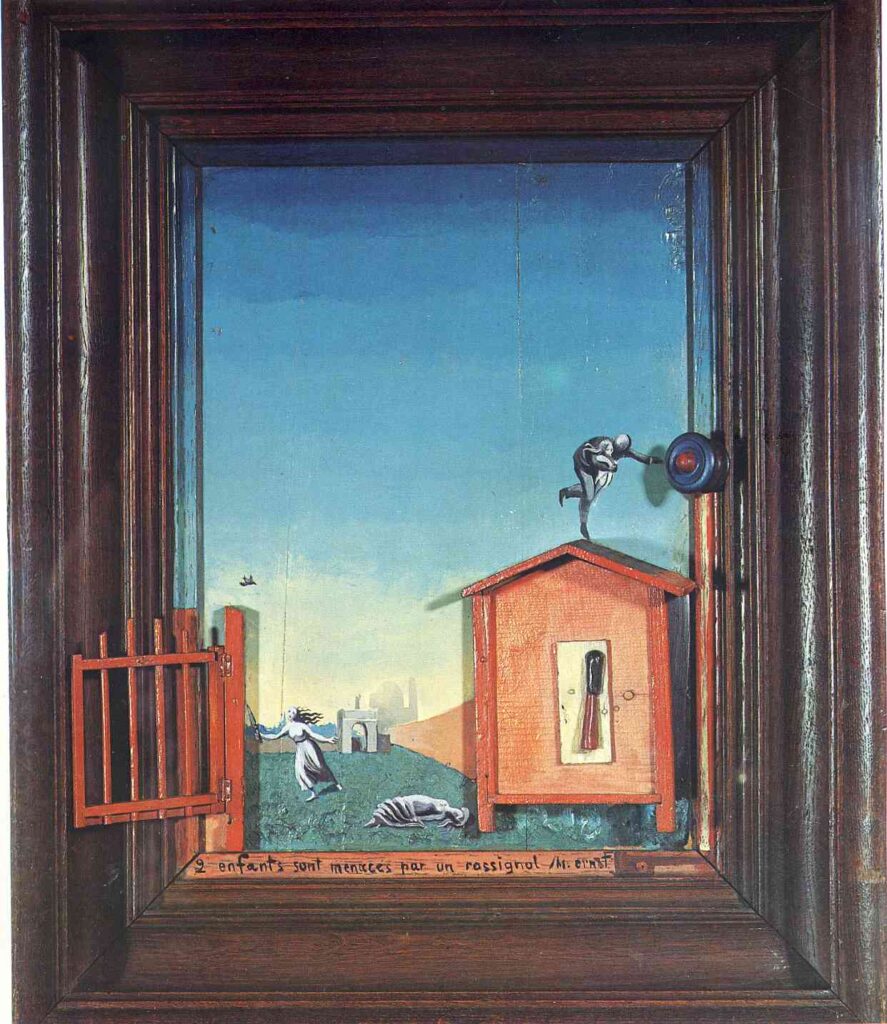 Two Children are Threatened by a Nightingale (1924) - Max Ernst Tablo