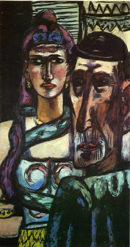Two Circus Artists or Snake Charmer and Clown (1948) - Max Beckmann Tablo