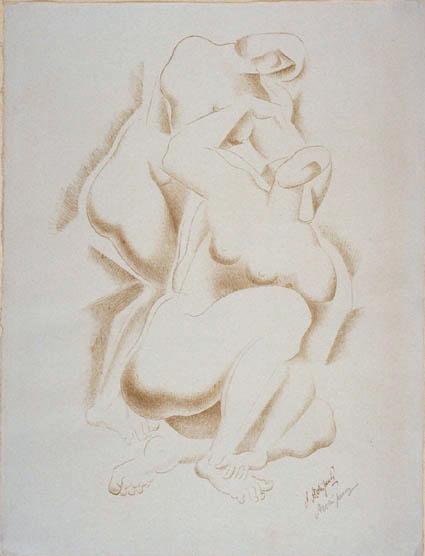 Two Figures (1921) - Olexandr Archipenko Tablo