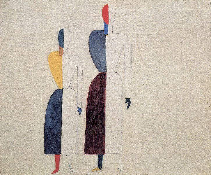 Two Figures - Kazimir Malevich Tablo