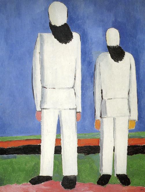 Two Male Figures (1932) - Kazimir Malevich Tablo